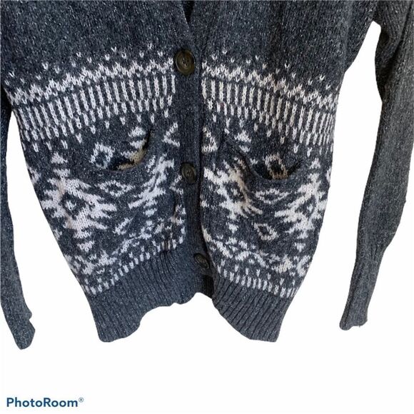 Hollister Cozy Grandfather Style Sweater Cardigan Eclectic Grandpa Size M/L - Picture 7 of 7